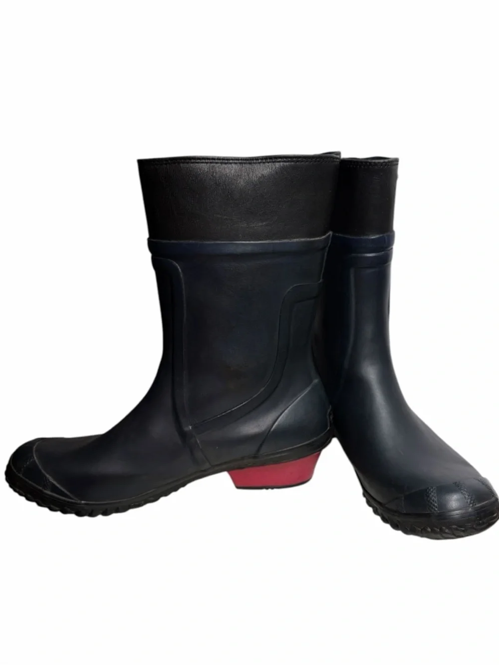 Sorel Black Navy Lace-Up Waterproof Boots with Red Heel - Size 11